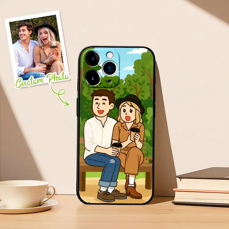 Custom Anime-Style iPhone Case | Personalised Photo Cartoon Case