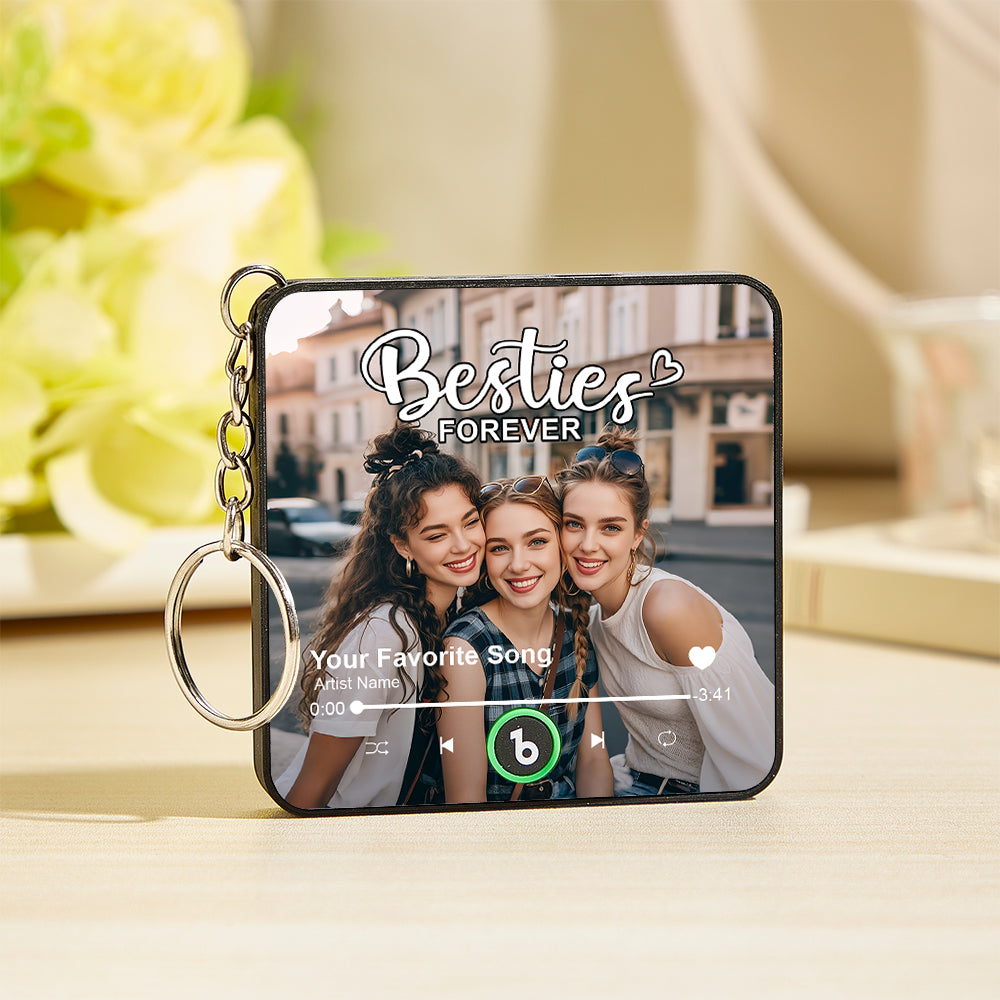 Personalised Photo Music Keychain | Custom Singing Keychain with Your Song | Unique Gift for Friends, Couples, Birthdays and Anniversaries