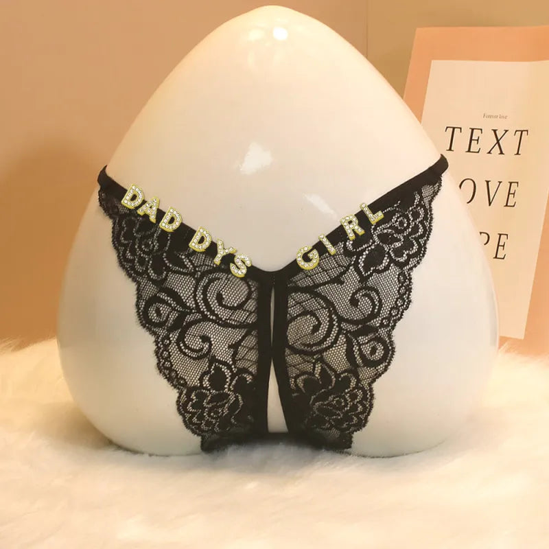 Custom Letter Lace Thong – Personalized Charm Underwear