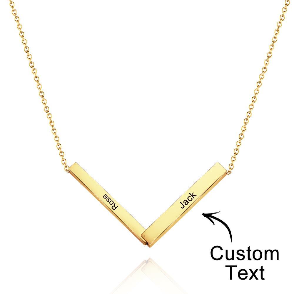 Custom Engraved Folded Bar Necklace