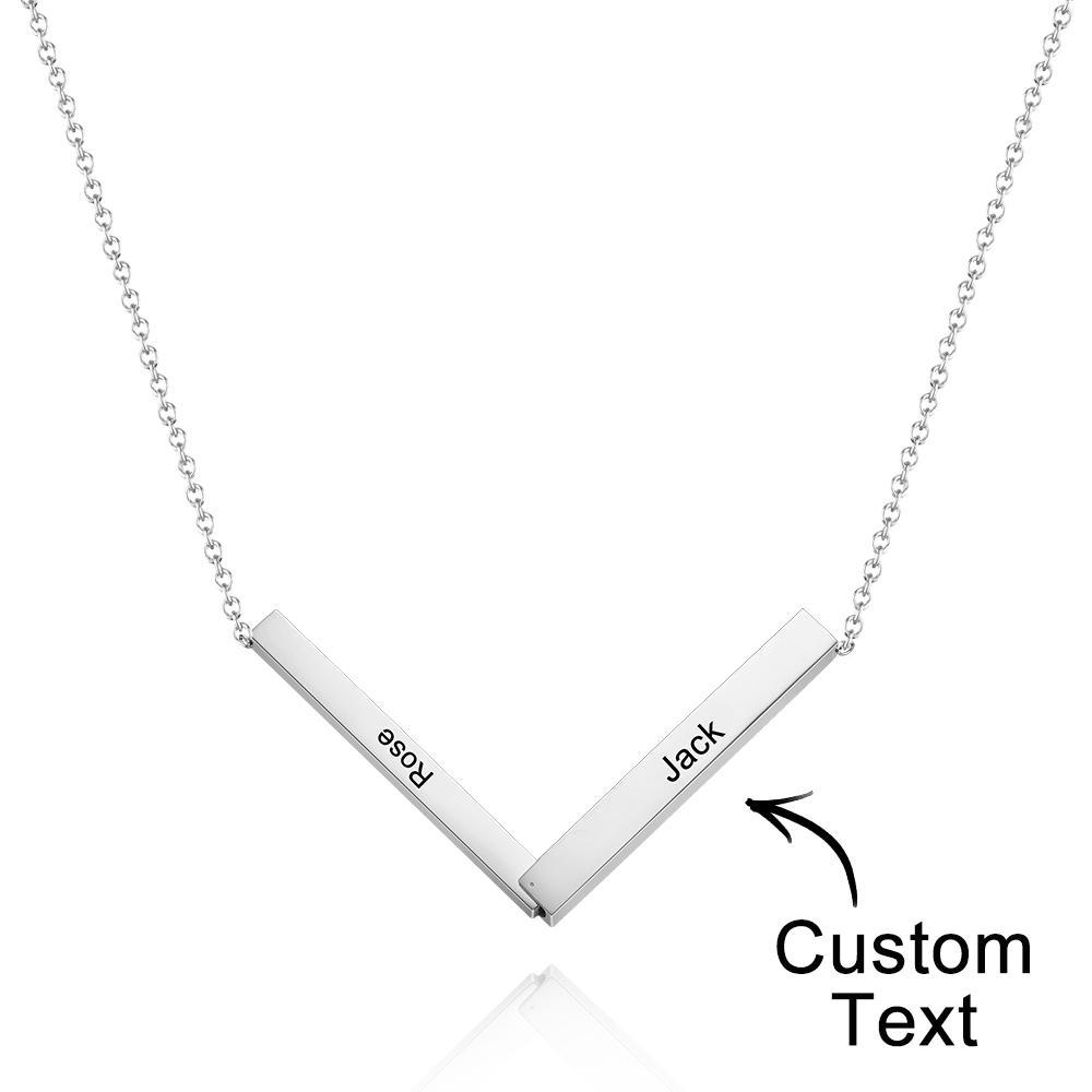 Custom Engraved Folded Bar Necklace