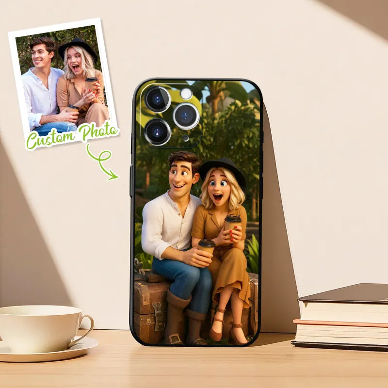 Custom Anime-Style iPhone Case | Personalised Photo Cartoon Case