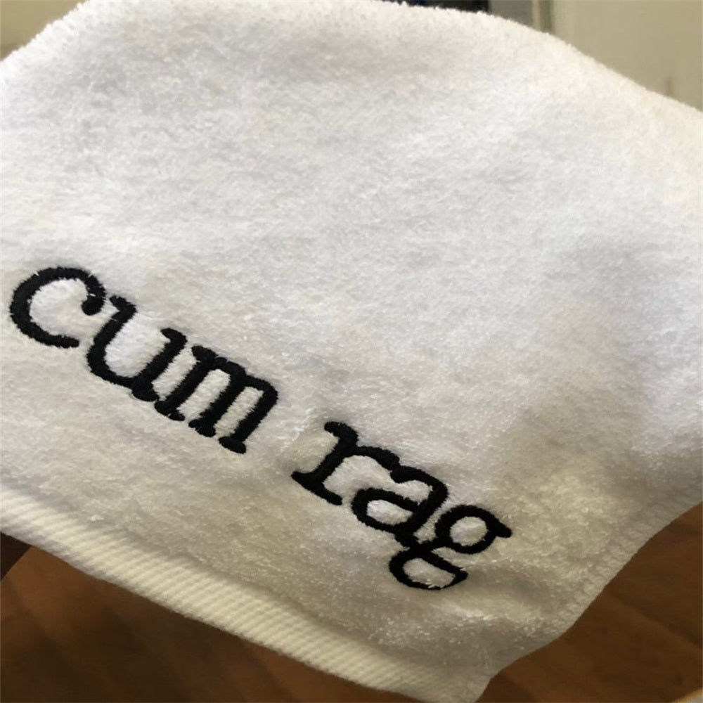 Cum Rag Embroidered Cotton Towel | Funny Novelty Gag Gift