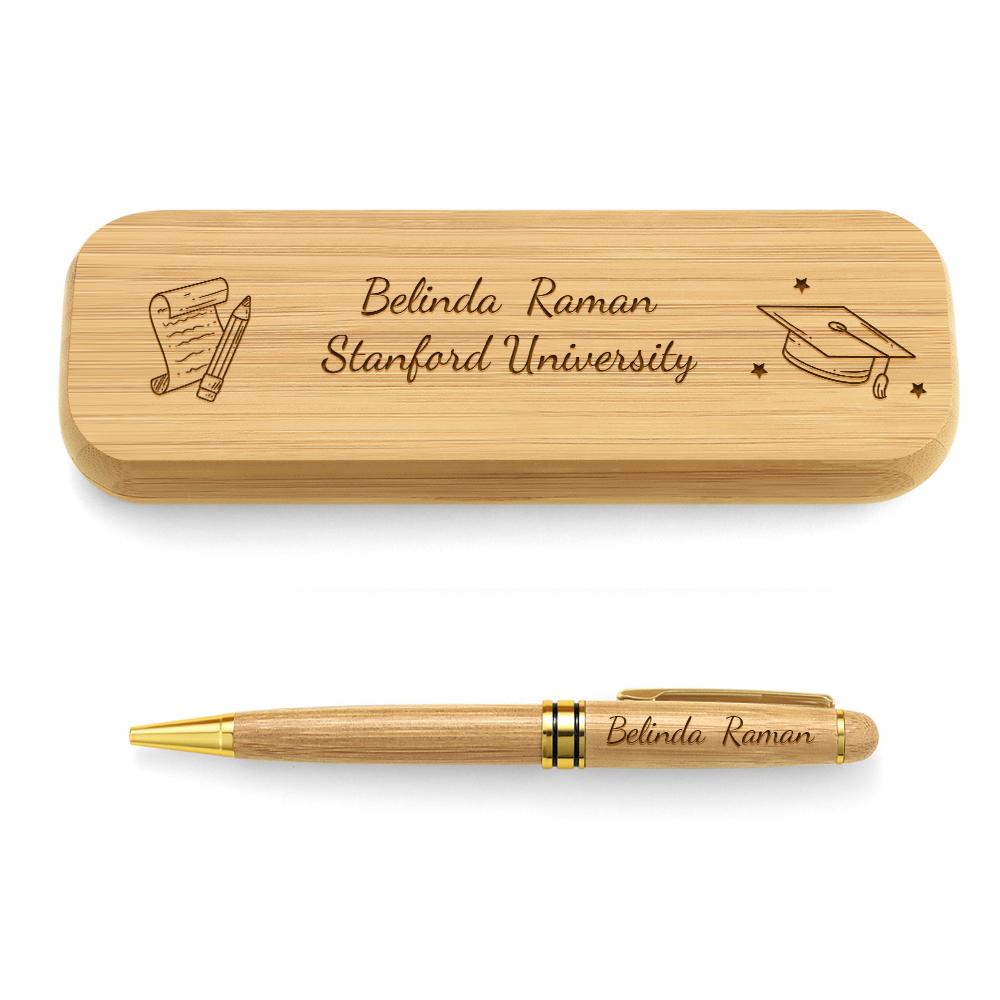 Personalised Engraved Pen & Wooden Gift Box Set | Luxury Keepsake Pen for Him or Her | Class of 2026