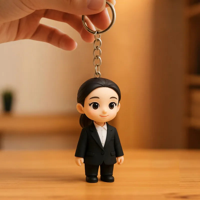 Custom 3D Mini Figure Keychain | Personalised Cute Character Keepsake | Photo to Figurine Gift