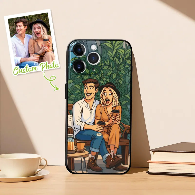 Custom Anime-Style iPhone Case | Personalised Photo Cartoon Case