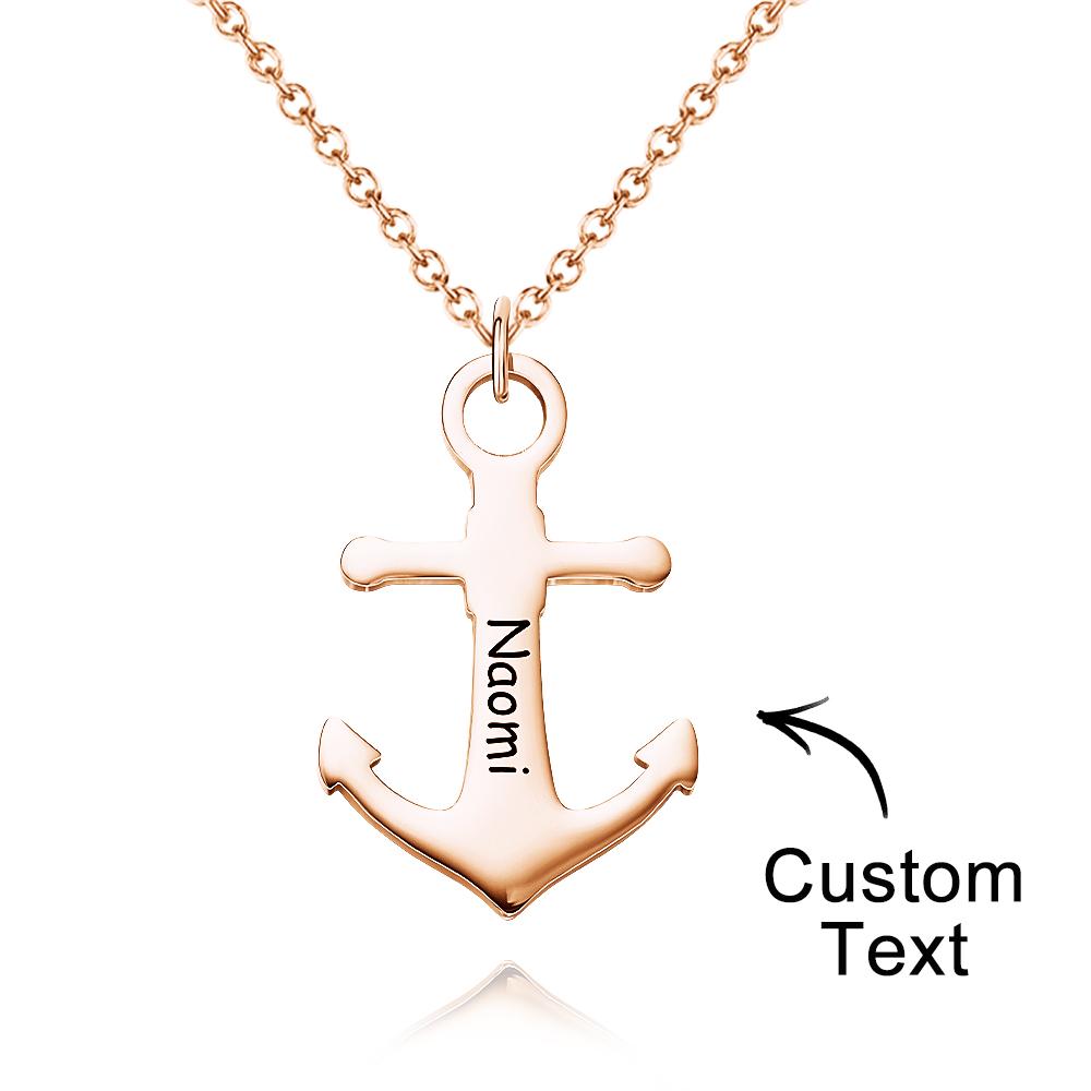 Personalised Anchor Pendant Necklace – Custom Name Jewellery for Men & Women