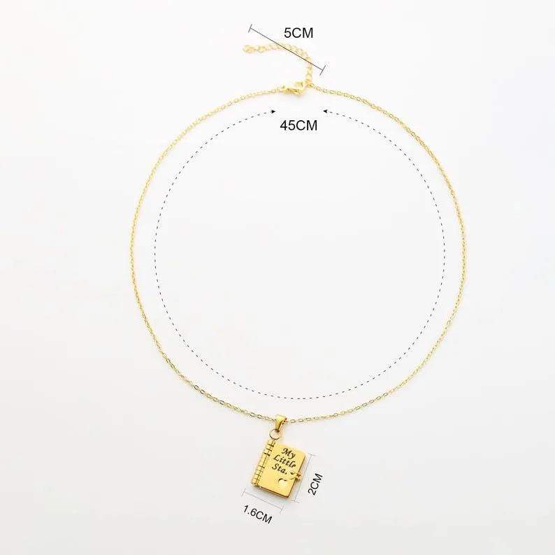My Love Book Necklace – Engraved Love Letter Pendant | Personalised Gift for Couples