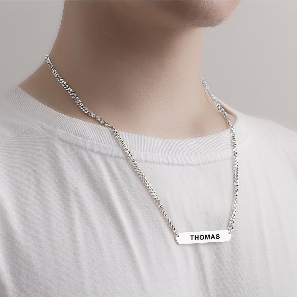 CustomName  Engraved Bar Necklace