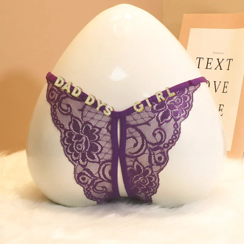 Custom Letter Lace Thong – Personalized Charm Underwear