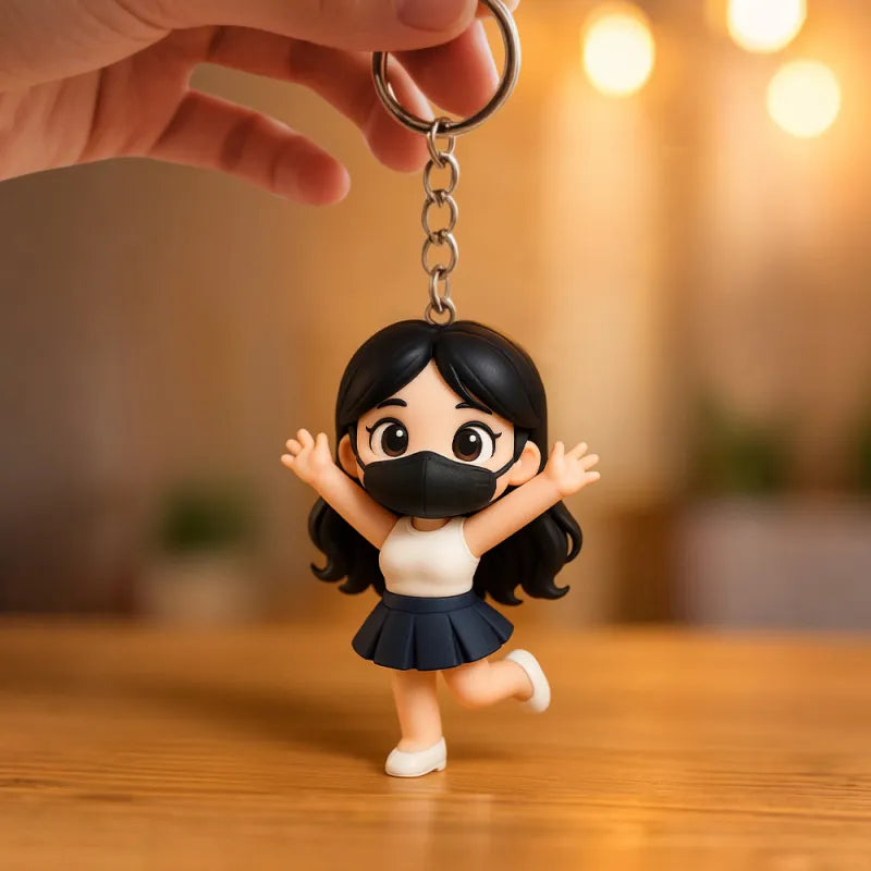 Custom 3D Mini Figure Keychain | Personalised Cute Character Keepsake | Photo to Figurine Gift