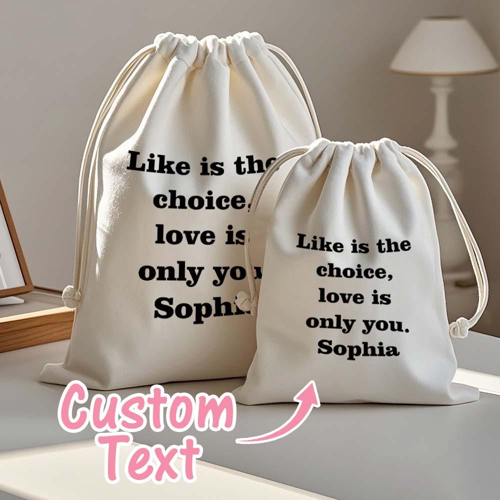 Personalised Cotton Drawstring Gift Bag | Custom Name Quote Pouch | Thoughtful Keepsake Gift