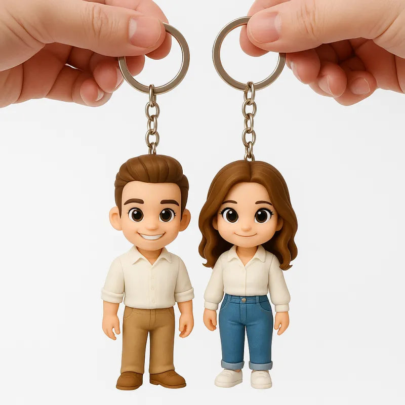 Custom 3D Mini Figure Keychain | Personalised Cute Character Keepsake | Photo to Figurine Gift