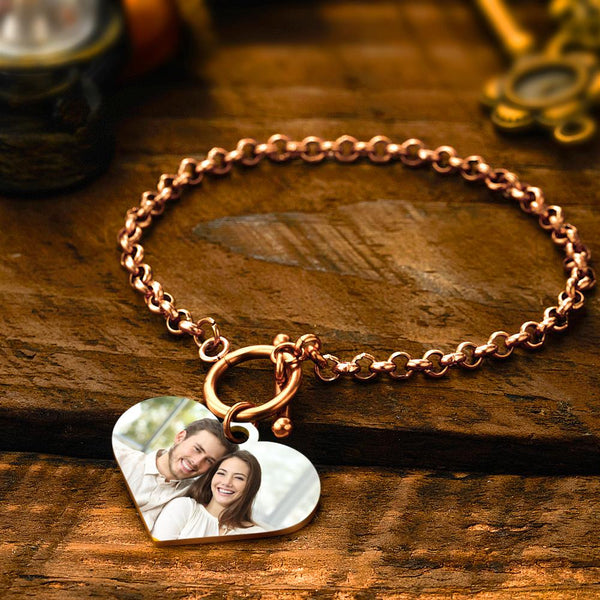 Custom QR Code Bracelet – Personalised Photo Heart Pendant