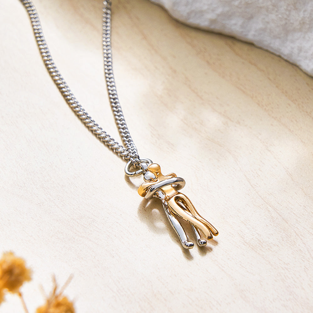 Trendy Hug Pendant Necklace for Women | Minimalist Embrace Charm | Meaningful Gift