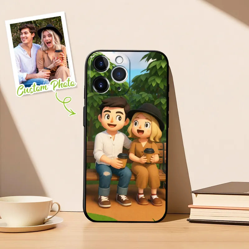 Custom Anime-Style iPhone Case | Personalised Photo Cartoon Case