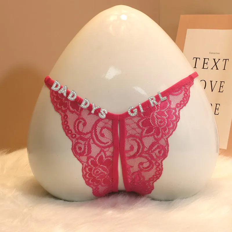 Custom Letter Lace Thong – Personalized Charm Underwear