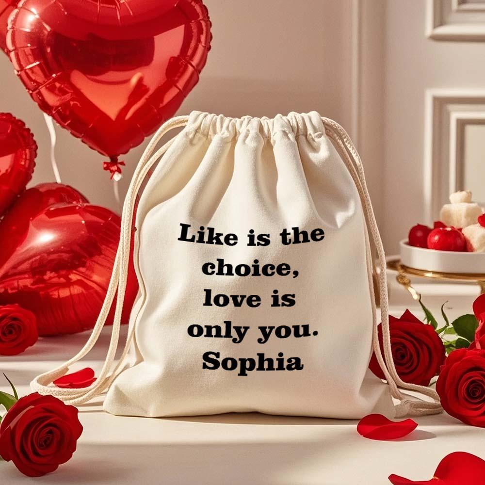 Personalised Cotton Drawstring Gift Bag | Custom Name Quote Pouch | Thoughtful Keepsake Gift