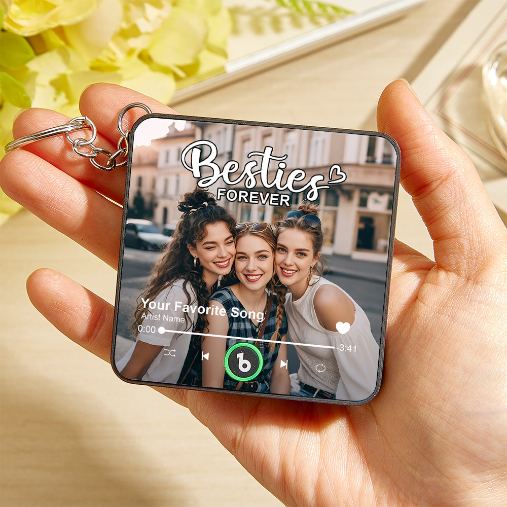 Personalised Photo Music Keychain | Custom Singing Keychain with Your Song | Unique Gift for Friends, Couples, Birthdays and Anniversaries