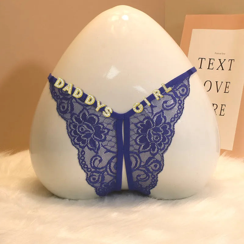 Custom Letter Lace Thong – Personalized Charm Underwear