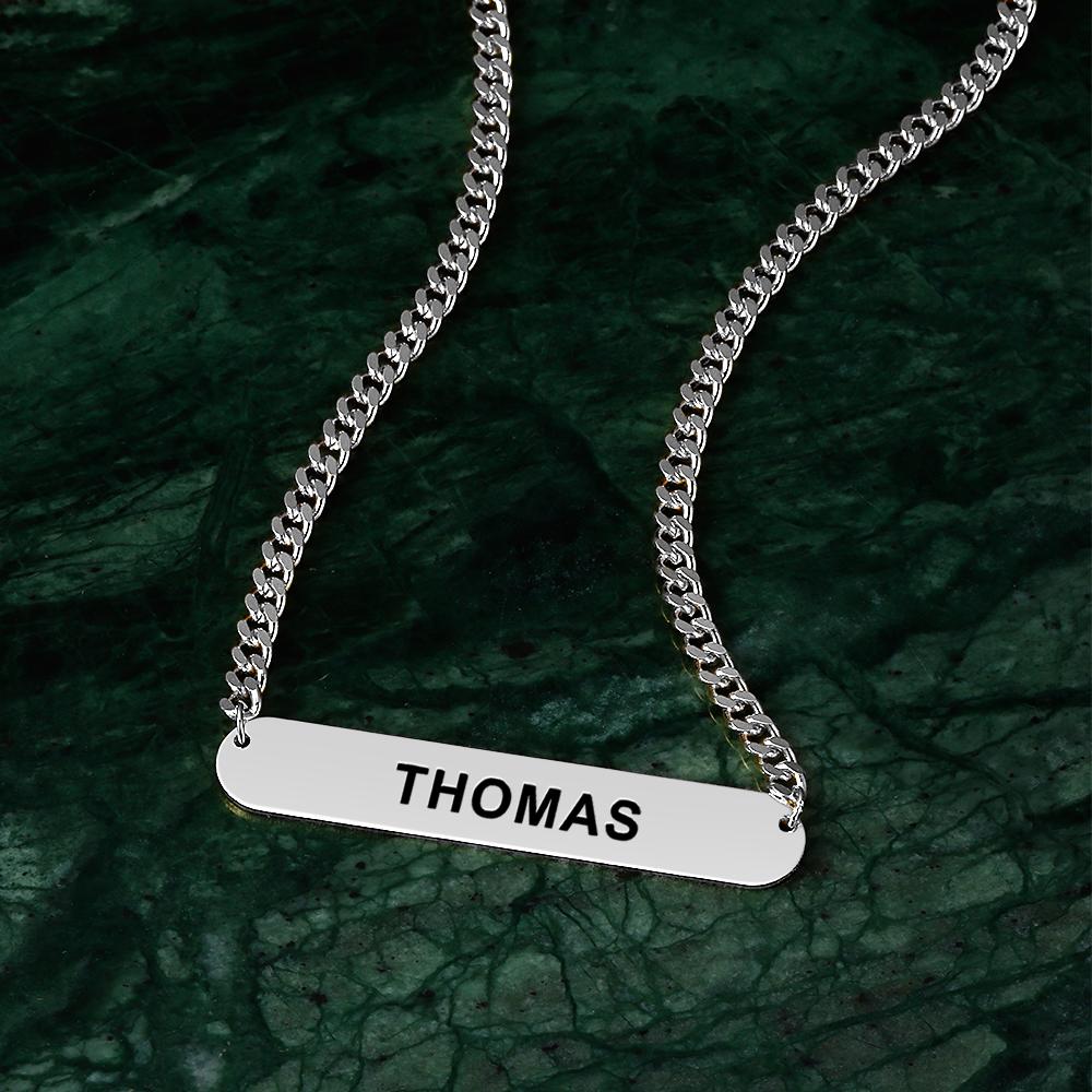 CustomName  Engraved Bar Necklace