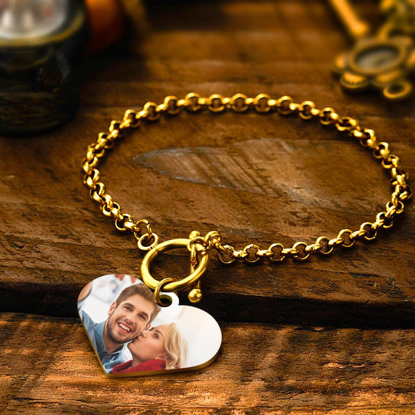 Custom QR Code Bracelet – Personalised Photo Heart Pendant