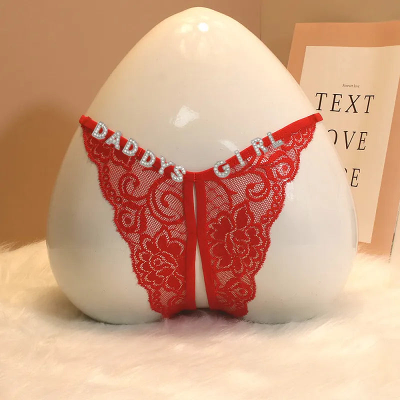 Custom Letter Lace Thong – Personalized Charm Underwear
