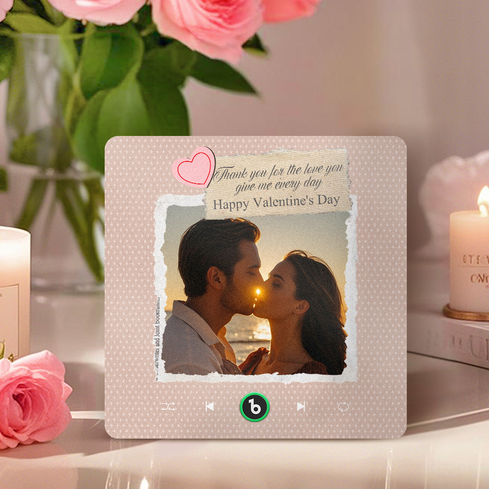 Custom Photo Music Acrylic Plaque – Romantic Song Keepsake
