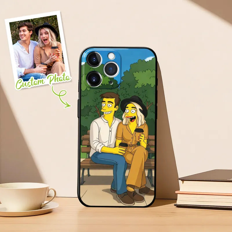 Custom Anime-Style iPhone Case | Personalised Photo Cartoon Case