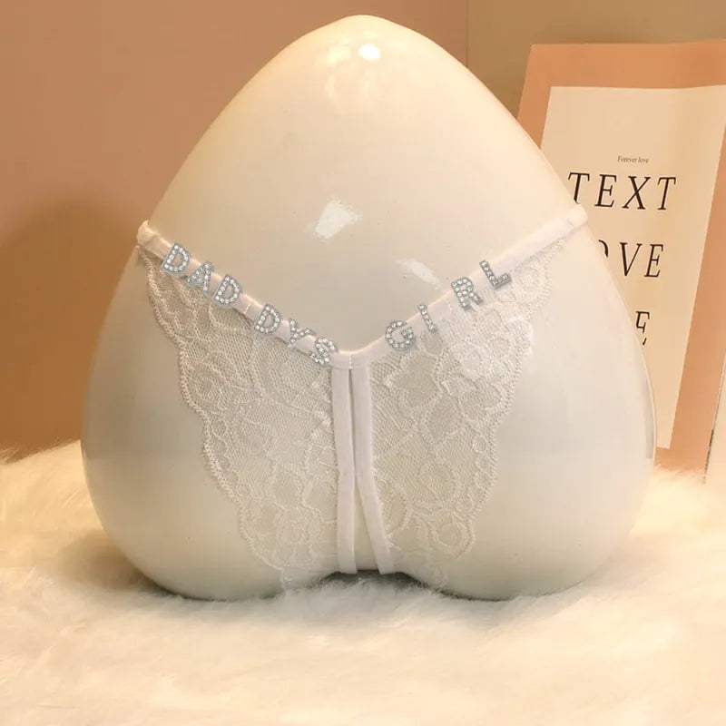 Custom Letter Lace Thong – Personalized Charm Underwear