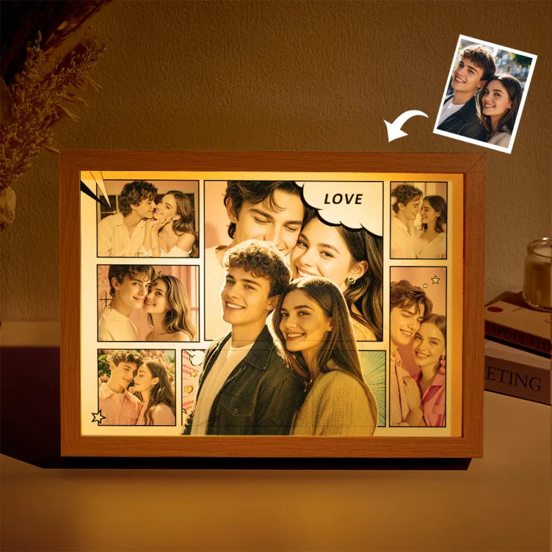 Custom Photo Light Frame – Hidden Photo by Day, Magical Collage by Night