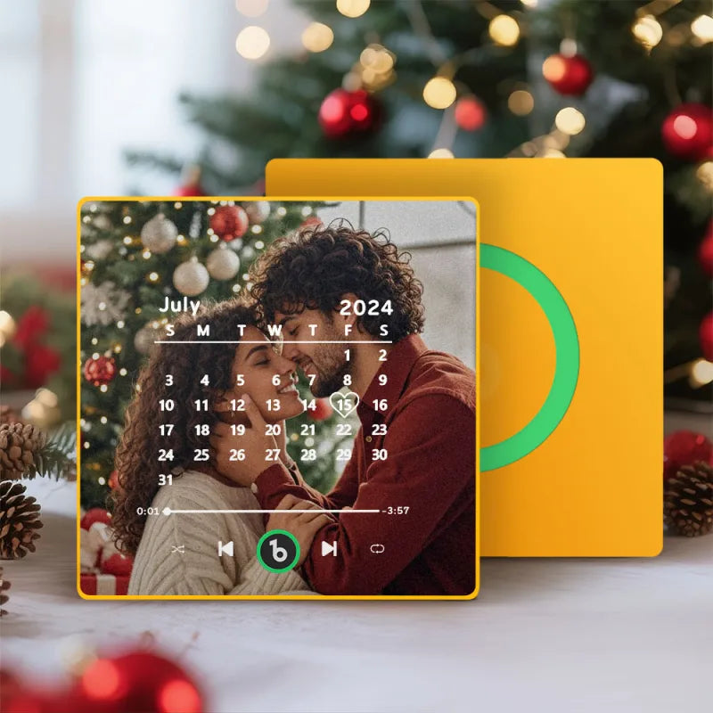 Custom Romantic Singing Fridge Magnet | Album Cover with Music | Unique Gift for Couples