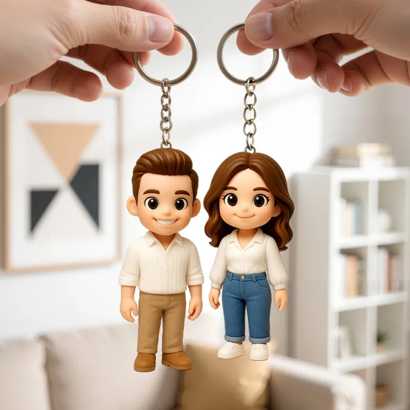 Custom 3D Mini Figure Keychain | Personalised Cute Character Keepsake | Photo to Figurine Gift