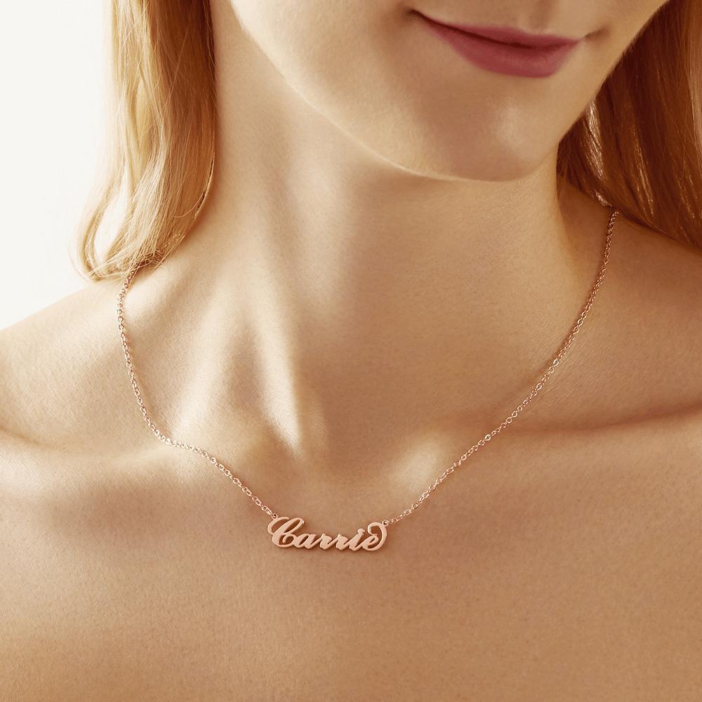 Custom Carrie Style Horizontal Name Necklace
