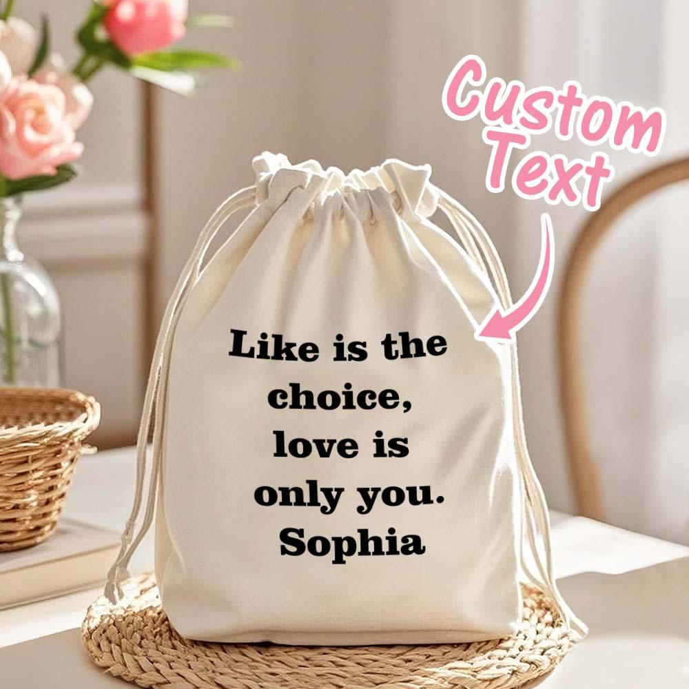 Personalised Cotton Drawstring Gift Bag | Custom Name Quote Pouch | Thoughtful Keepsake Gift