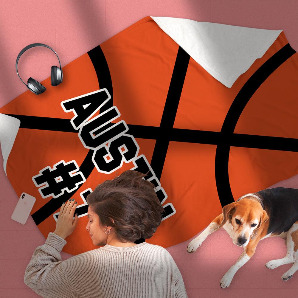 Personalised Basketball Blanket – Custom Name & Number Sports Gift