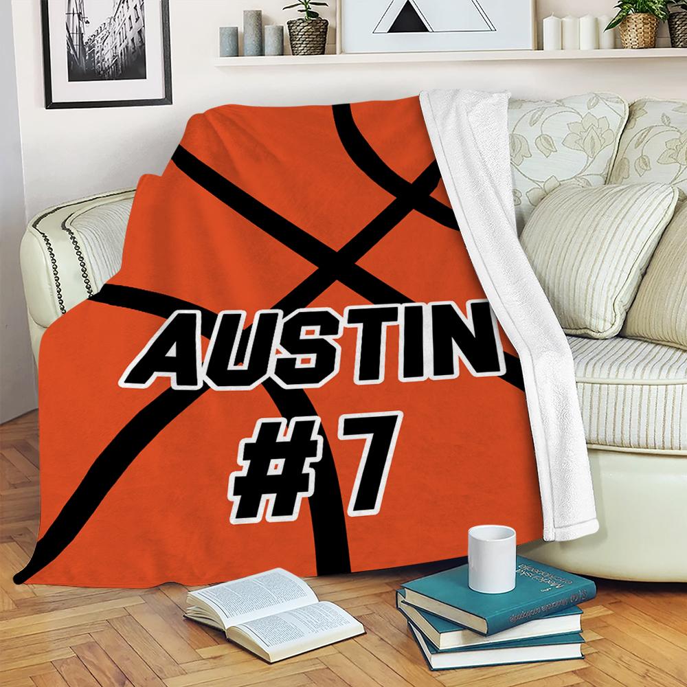 Personalised Basketball Blanket – Custom Name & Number Sports Gift