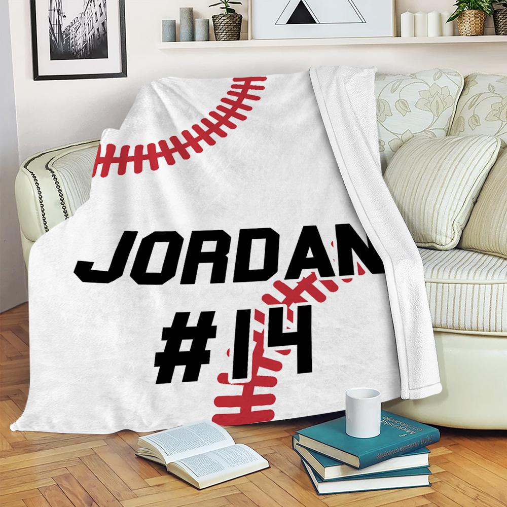 Personalised Baseball Blanket – Custom Name & Number Sports Gift