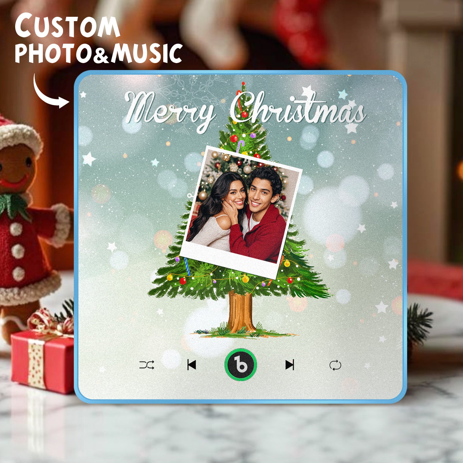Custom Music And Photo Fridge Magnet Christmas Tree Fridge Magnet for Christmas Gifts