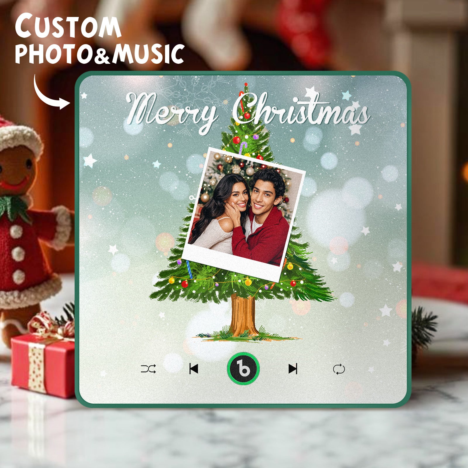 Custom Music And Photo Fridge Magnet Christmas Tree Fridge Magnet for Christmas Gifts