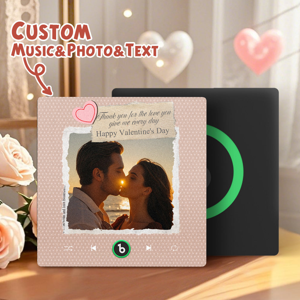 Custom Photo Music Acrylic Plaque – Romantic Song Keepsake
