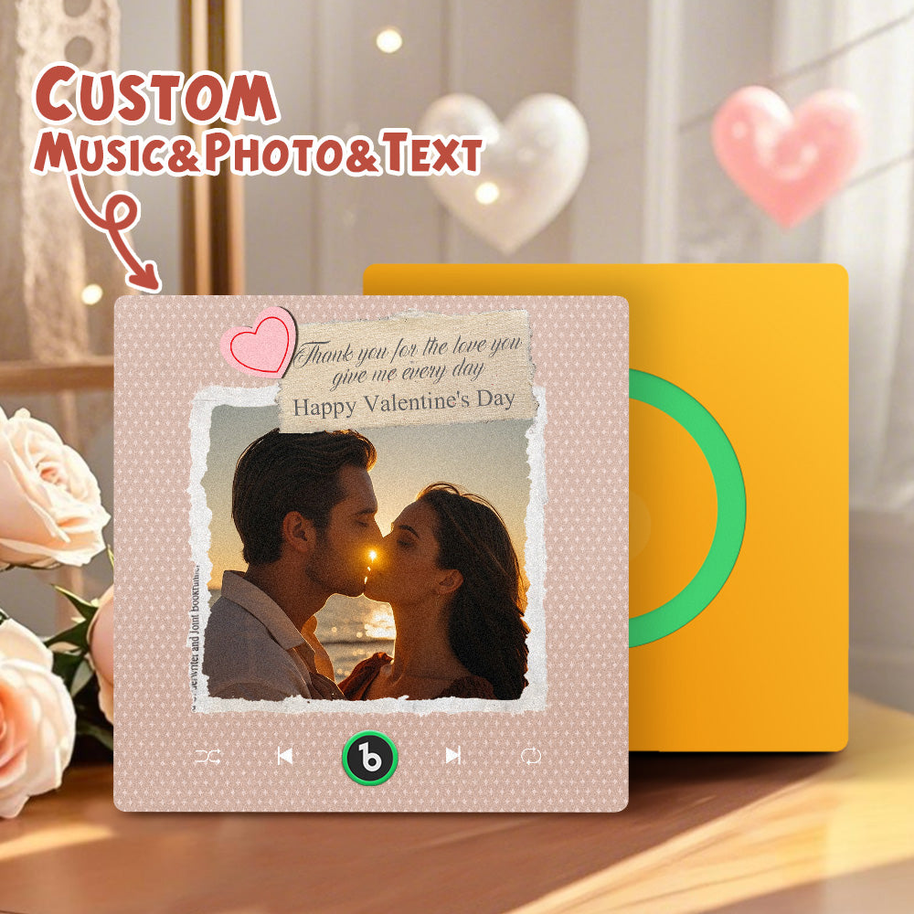 Custom Photo Music Acrylic Plaque – Romantic Song Keepsake