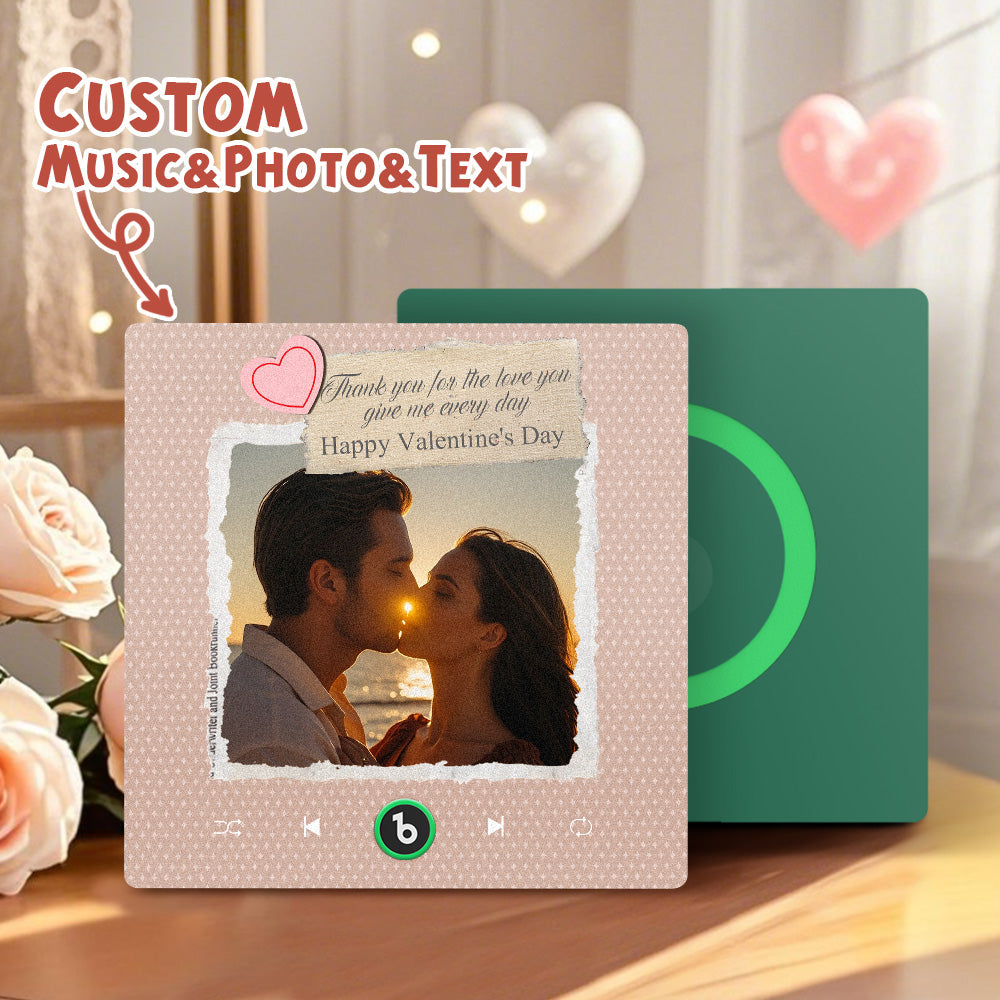 Custom Photo Music Acrylic Plaque – Romantic Song Keepsake