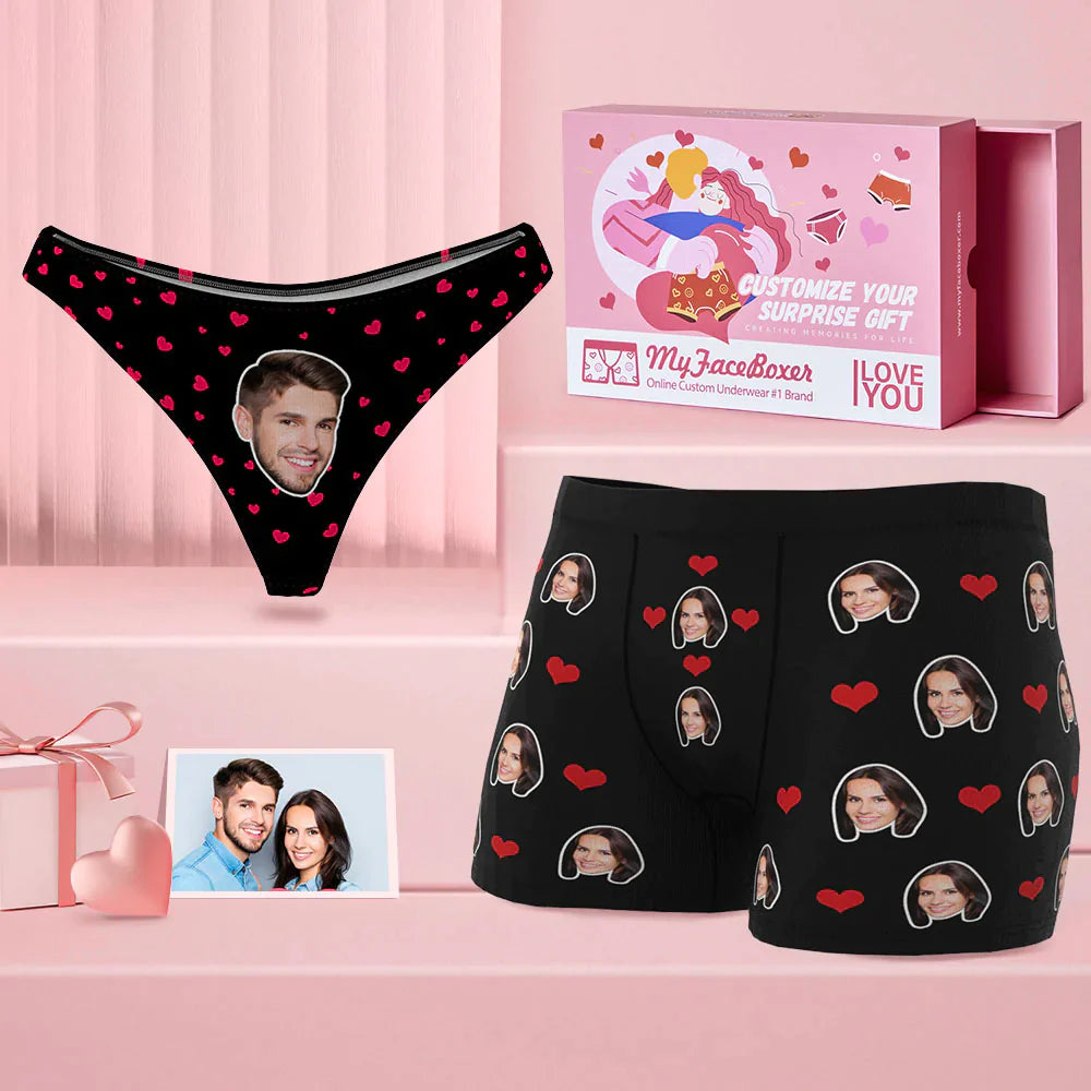 Custom Matching Face Underwear for Couples – Upload Your Picture