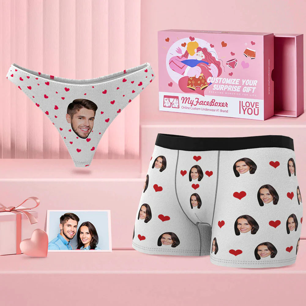Custom Matching Face Underwear for Couples – Upload Your Picture