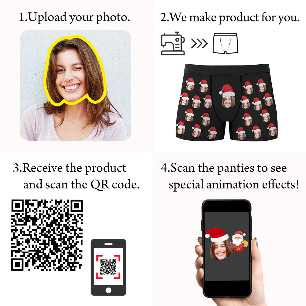 Personalised Christmas Face Boxers – Upload Your Photo
