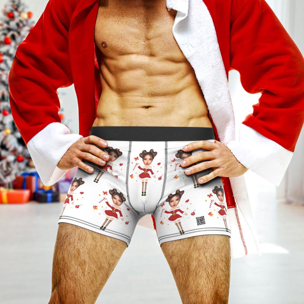 Custom Photo Christmas Underwear – Personalised Men’s Boxers - (AR Animation Included)