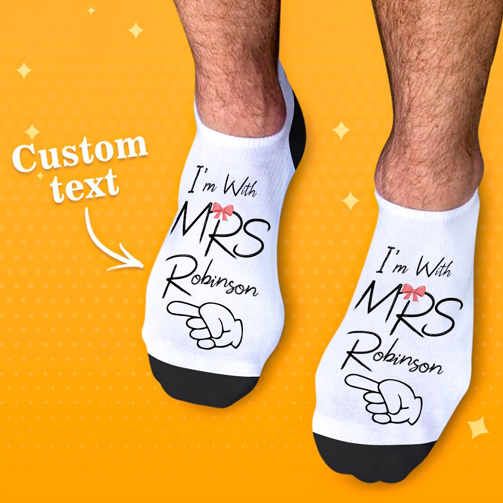 Personalised “I’m With Mr & Mrs” Couple Socks | Custom Name Matching Socks | Wedding & Anniversary Gift