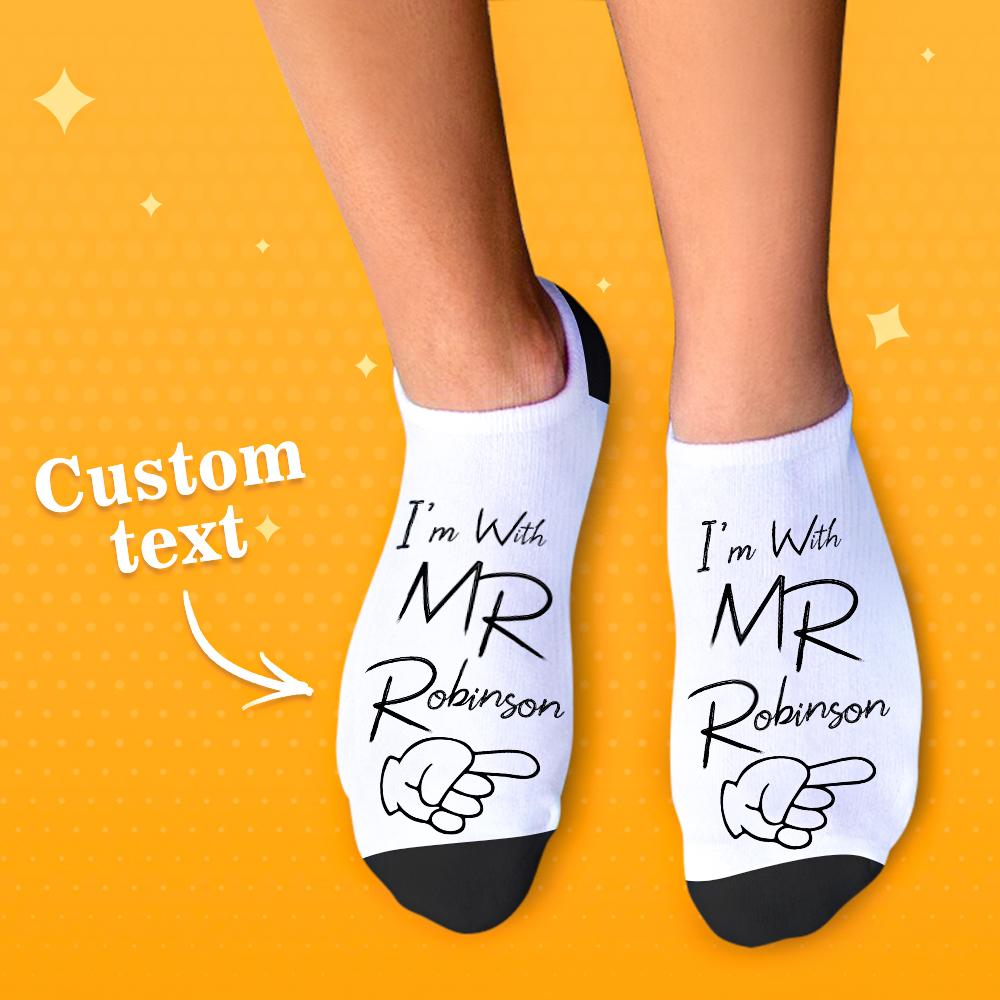 Personalised “I’m With Mr & Mrs” Couple Socks | Custom Name Matching Socks | Wedding & Anniversary Gift