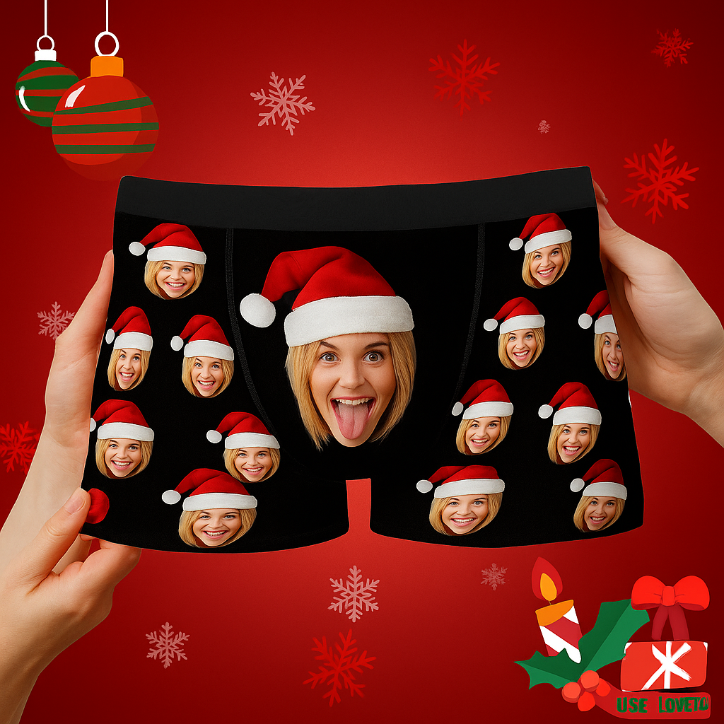 Personalised Christmas Face Boxers – Upload Your Photo